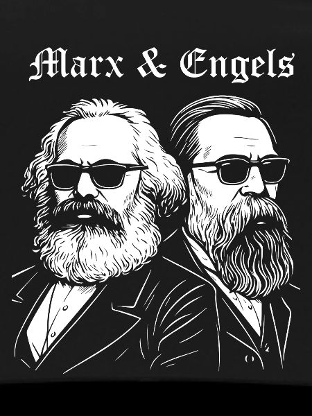 Marx & Engels with black Sunglasses
