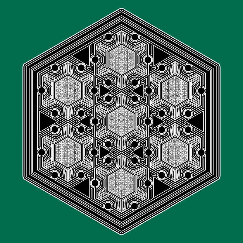 Psytrance Goa Techno Rave Geometry Hexagon Pattern