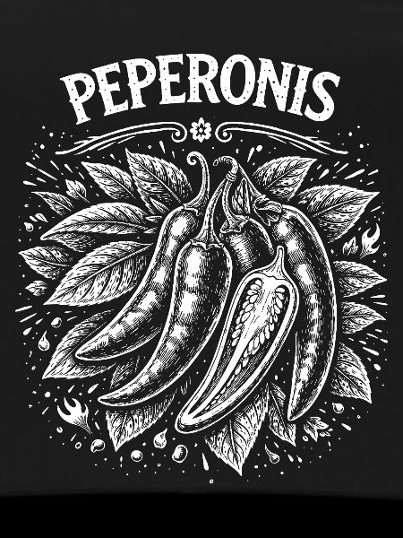 Chili pepperoni line art