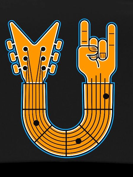 U-Shape Guitar & Rock Hand