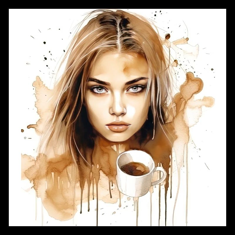 Café Euphoria: aquarelle brune captivante d’un
