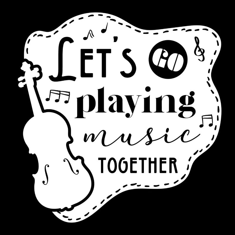 Let's go playing music - violon - blanc