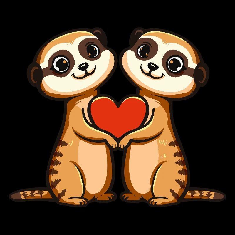 Erdmännchen Paar Valentinstag