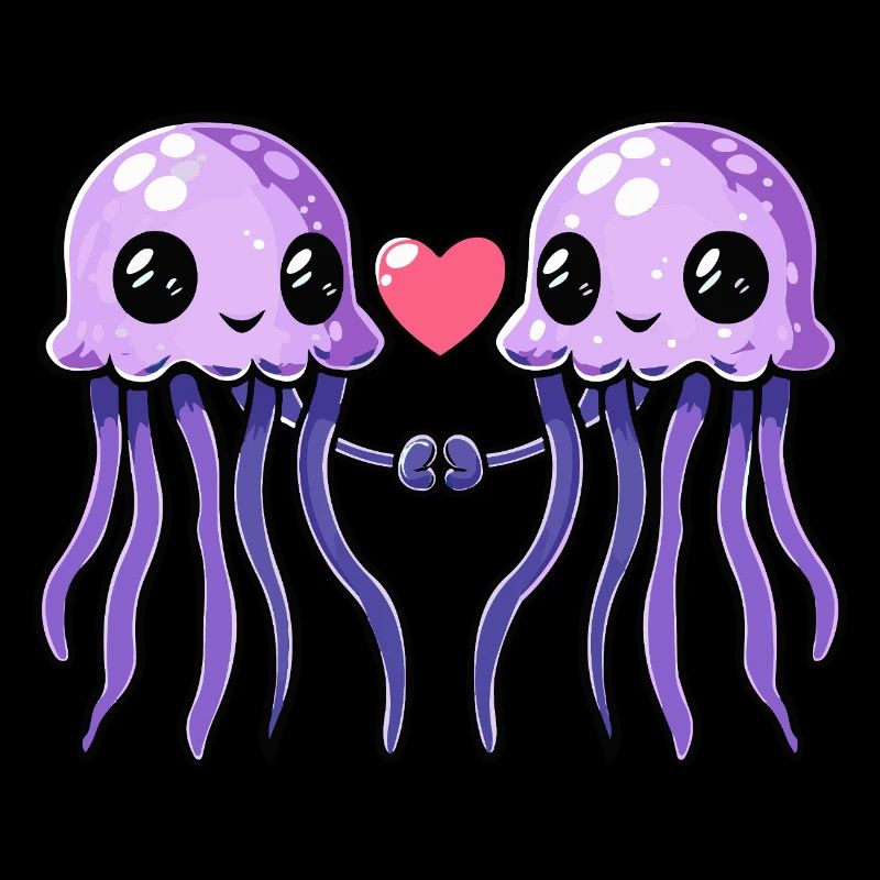 Méduses Couple Saint-Valentin