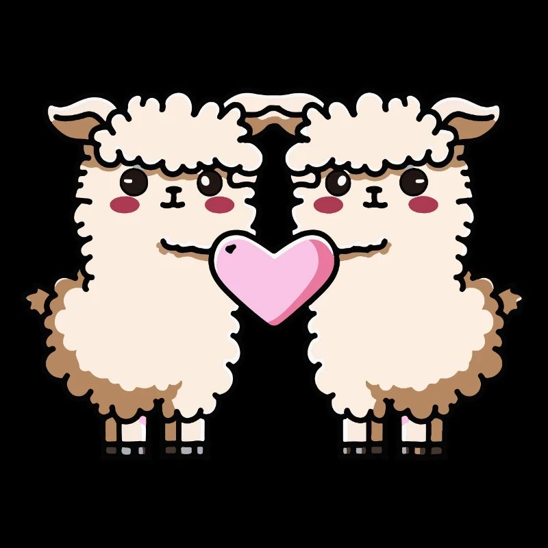 Alpaka Llama Paar Herz