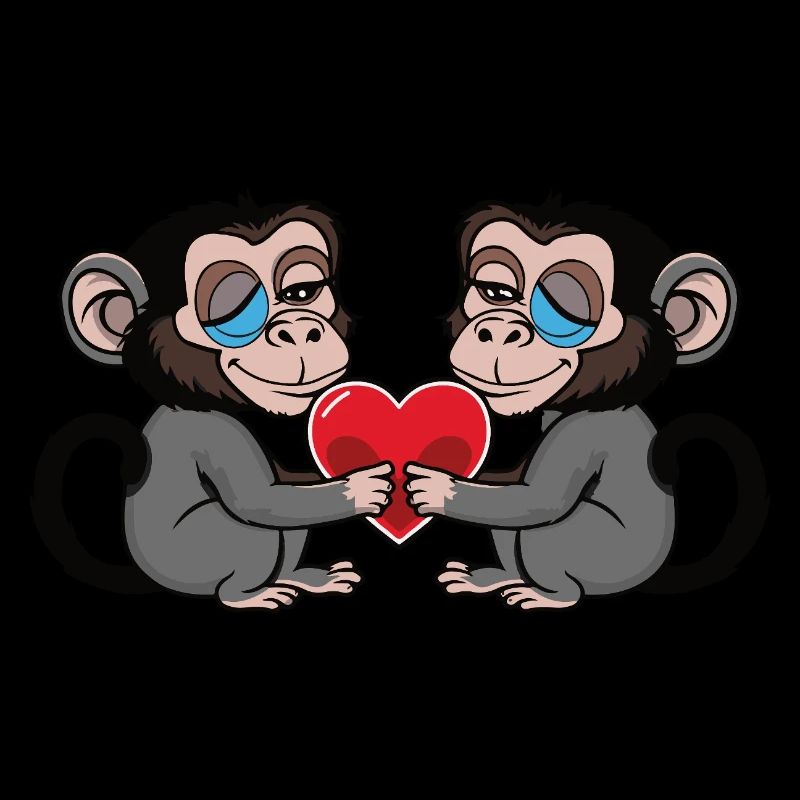 Affe Herz Valentinstag