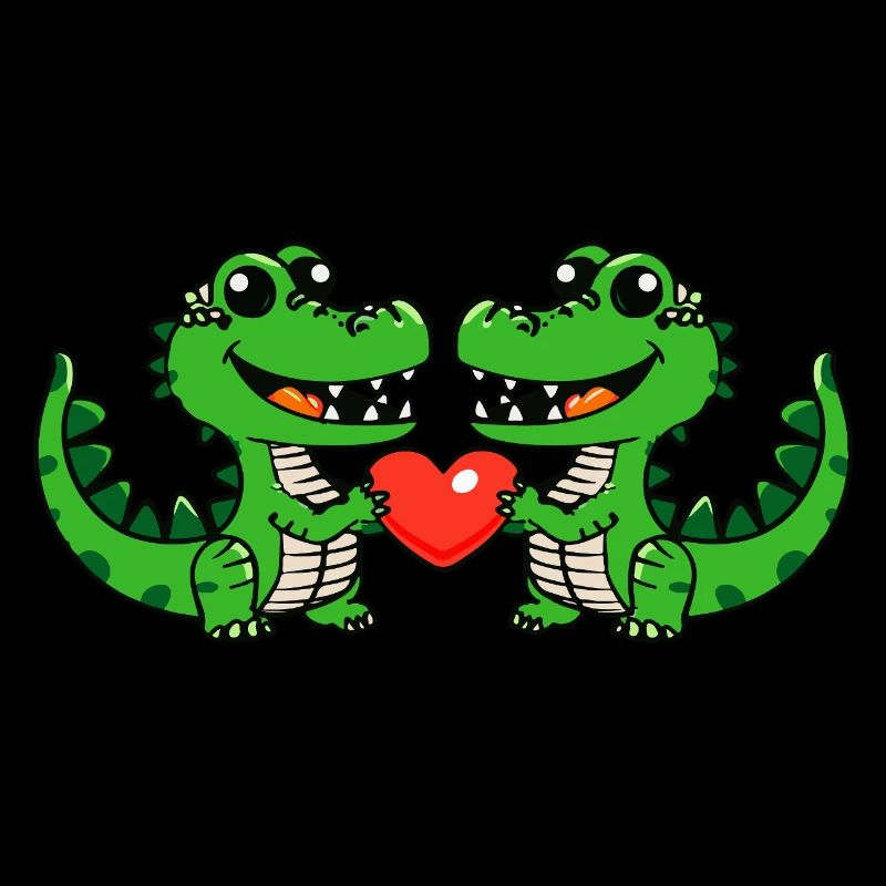 Alligator Paar Herz