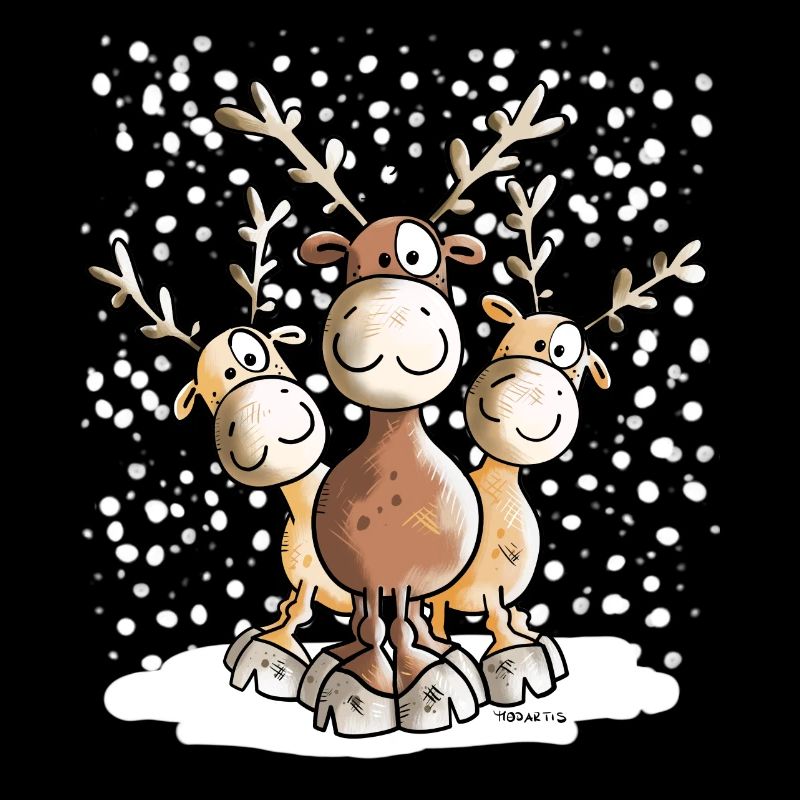 Elks in the snow