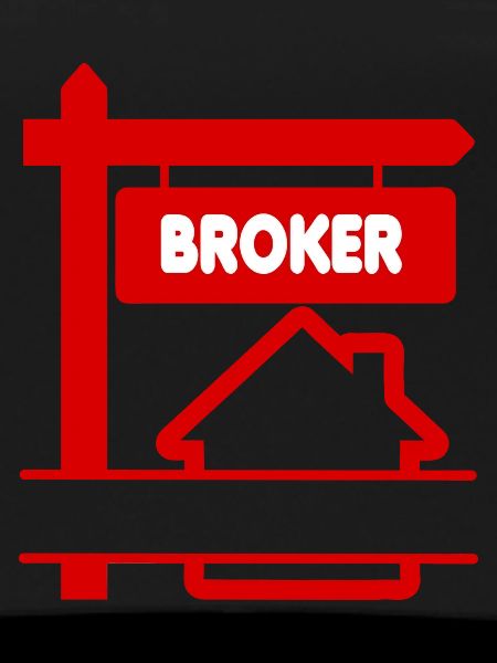 Broker-Logo rot mit Text BROKER