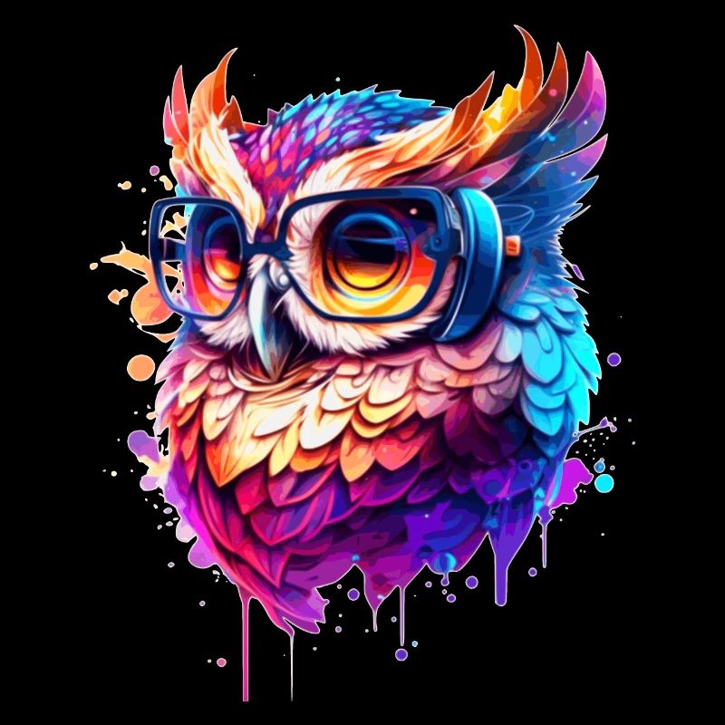 Schlaue bunte Eule im farbenfrohen Vector Look
