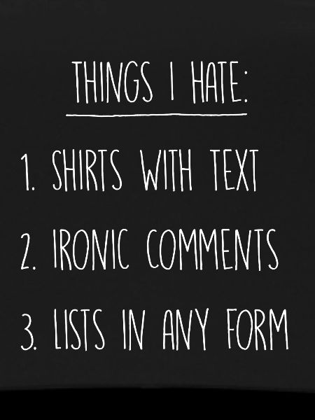 Things I hate