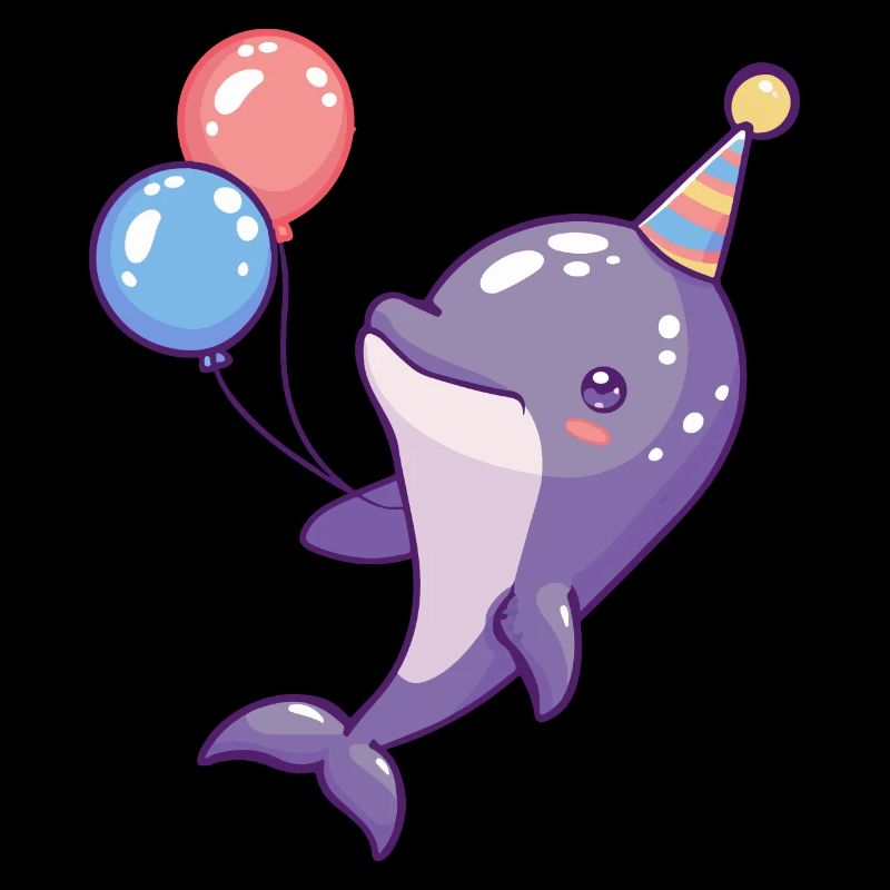 Dauphin Anniversaire Bande Dessinée Mignon