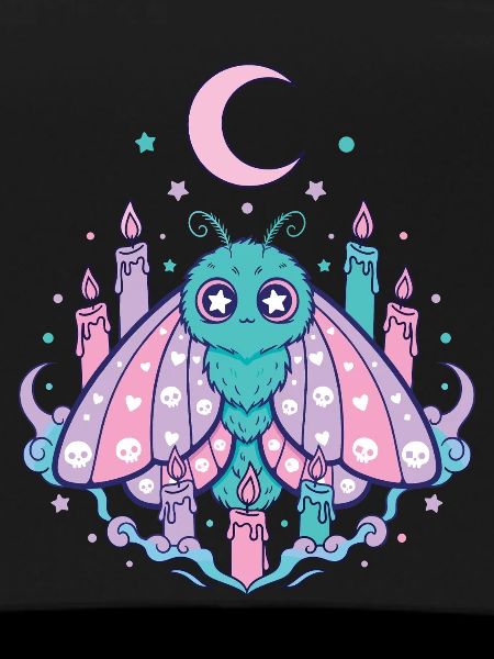 Pastel Kawaii Gothic Moth