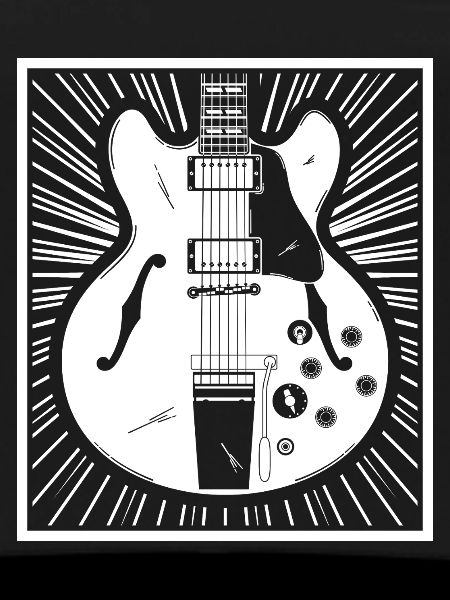 Retro Guitar Silhouette Poster