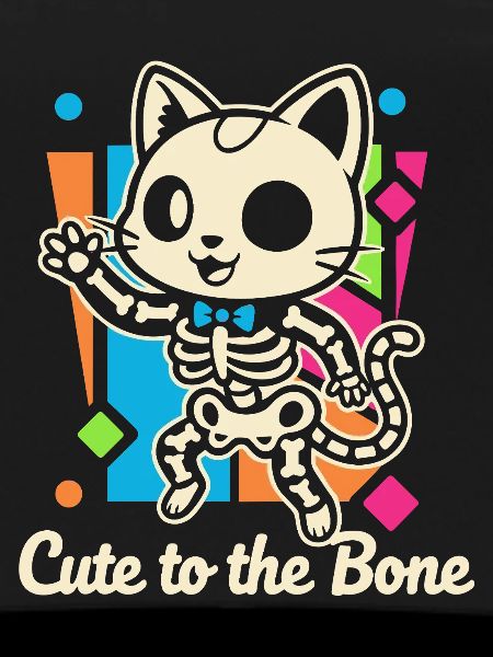 Cat Skeleton Motif Purr