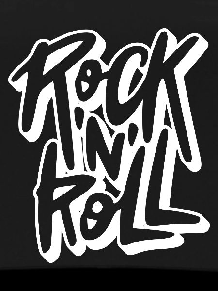 Rock 'N' Roll Graffiti Text