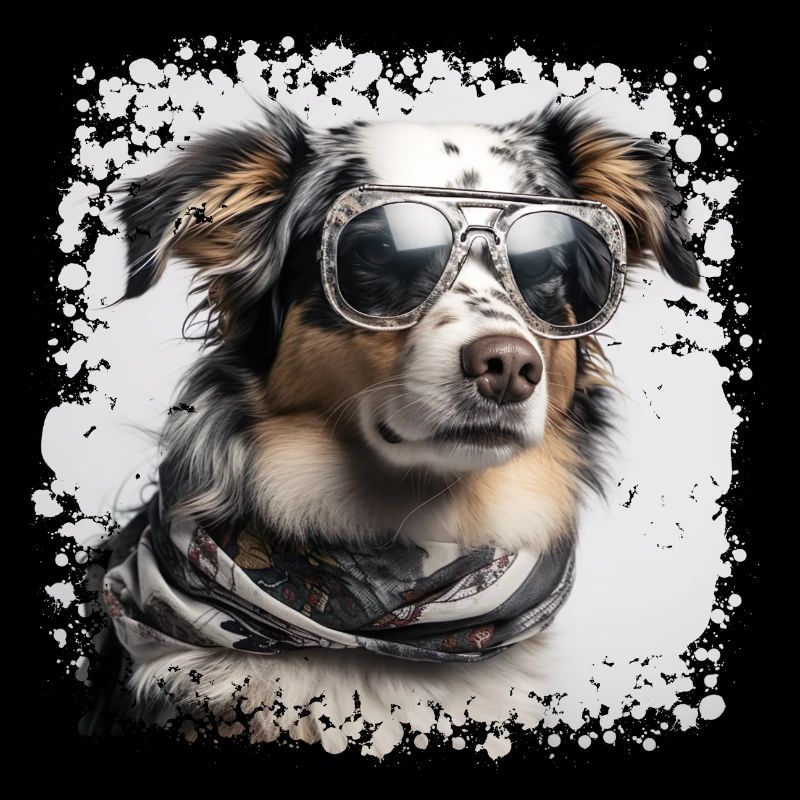 Cool dog with glasses