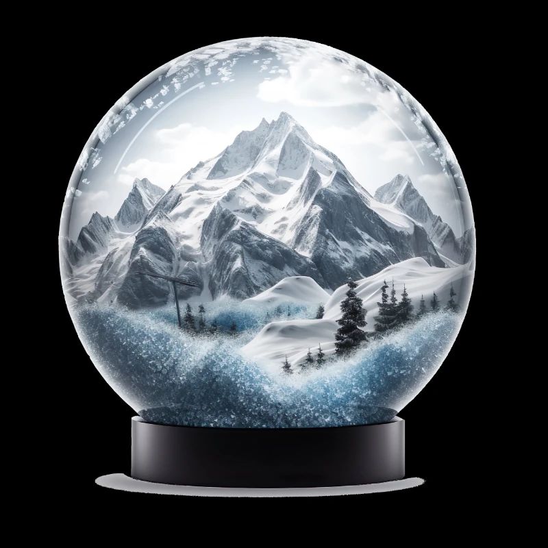 Die Schönheiten der Erde in einer Schneekugel