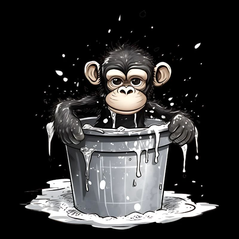 Le singe cherche le refroidissement
