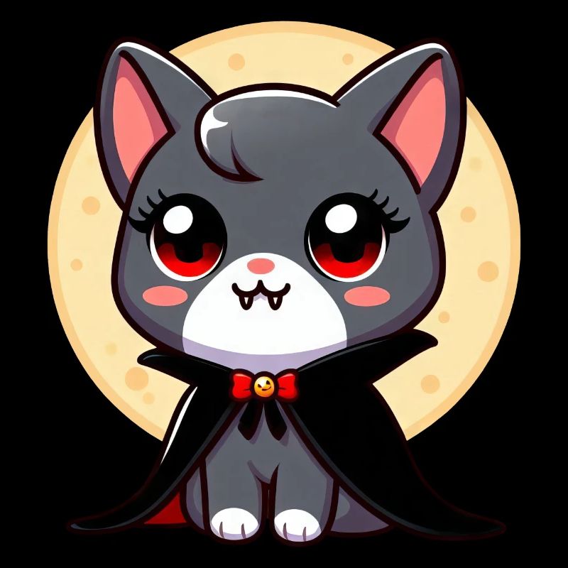 Halloween Chat Vampire Chauve-souris Mignon