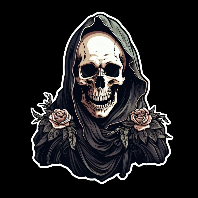 Mort avec des roses et Cape Halloween