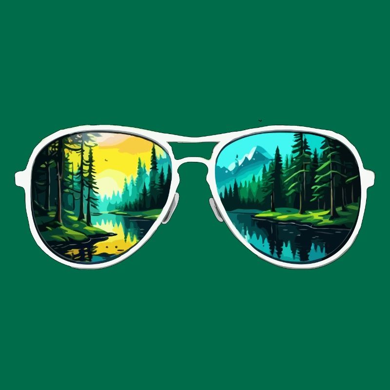Sunglasses / Reflection / Forest / Reflection