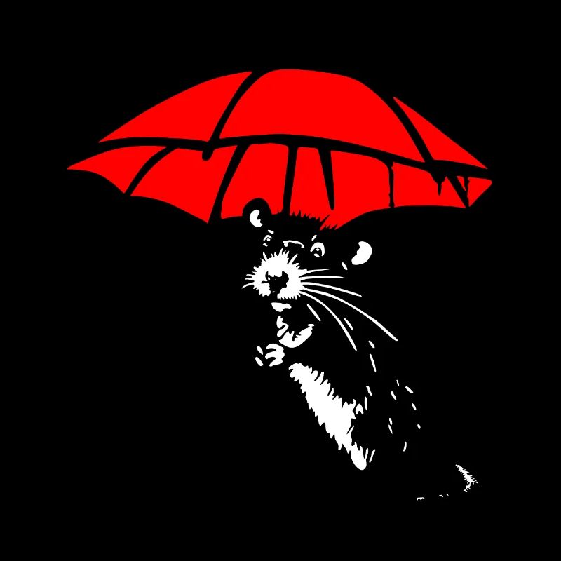 Ratte mit Schirm