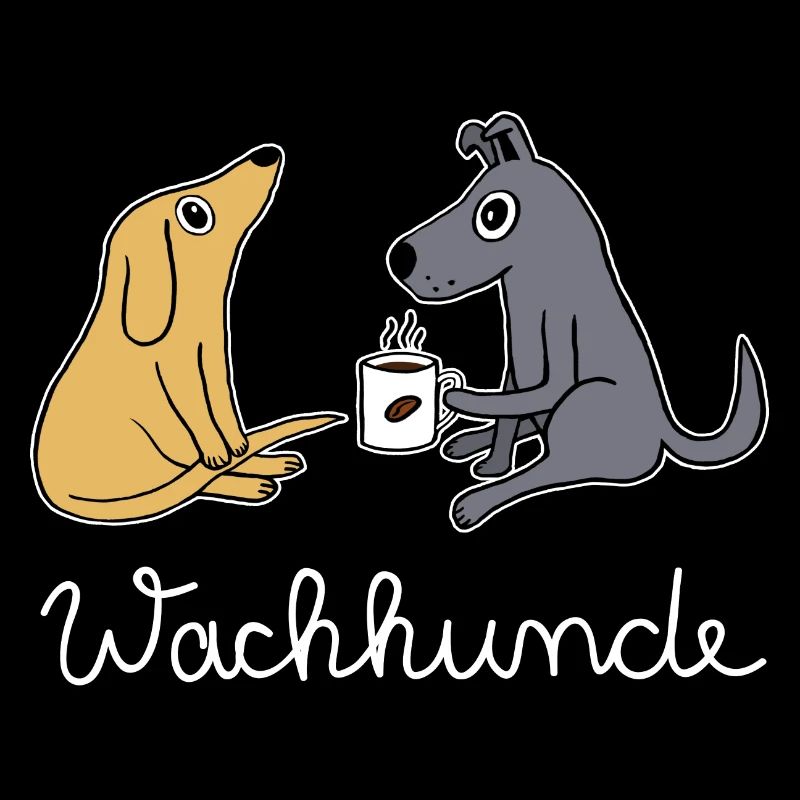 Wachhund trinkt Kaffee Koffein weckt müde Hunde