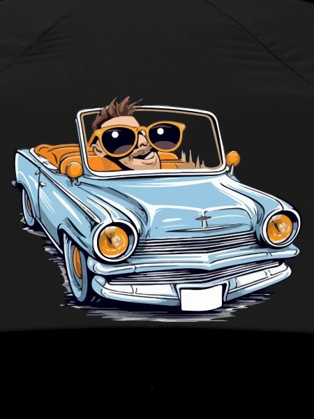 Marc in a convertible