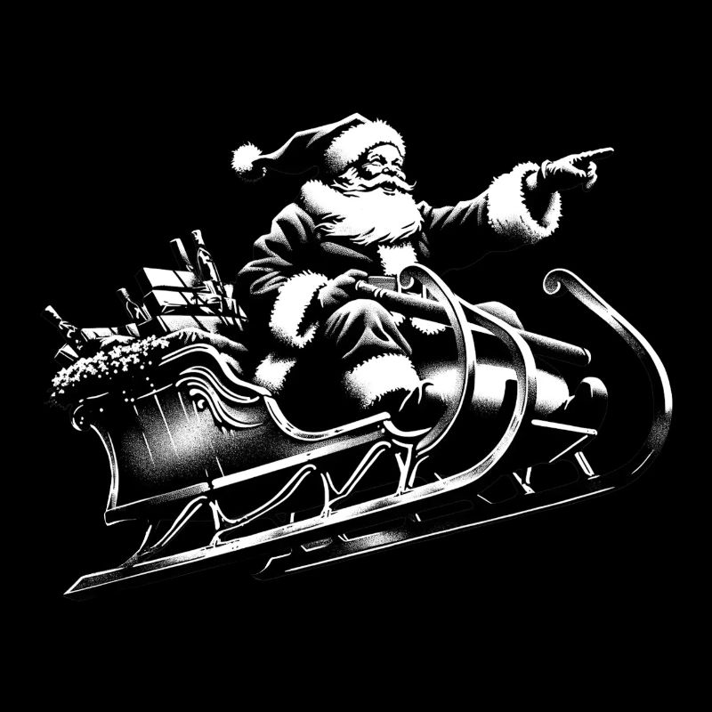 Le Père Noël glisse dans les airs