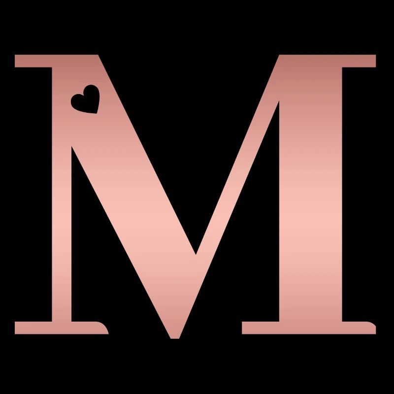 letter M rose gold
