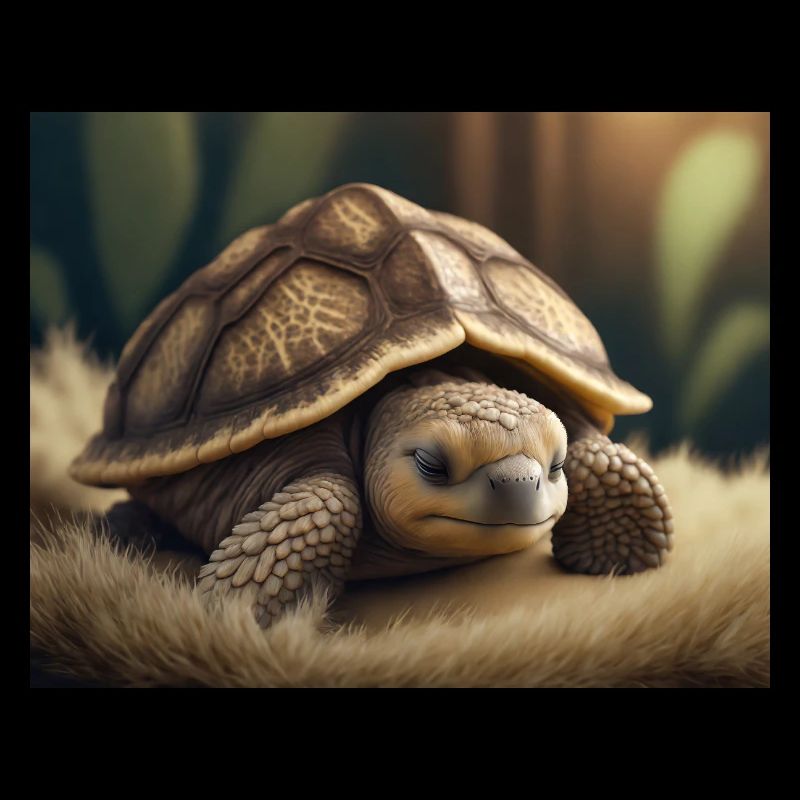 Cute animals doing hibernation – turtle
