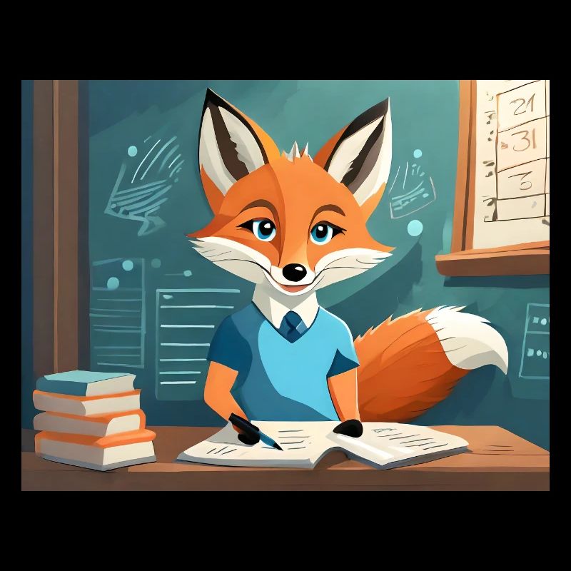 mignon petit renard démoniaque levant la main