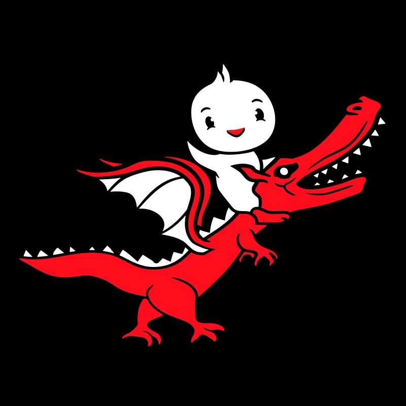 Duck Dragon Roars Sitting Riding Mythical Creature Monster