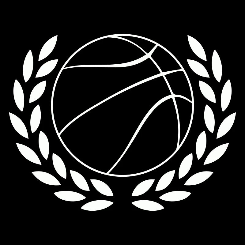 Basketball im Lorbeerkranz Emblem