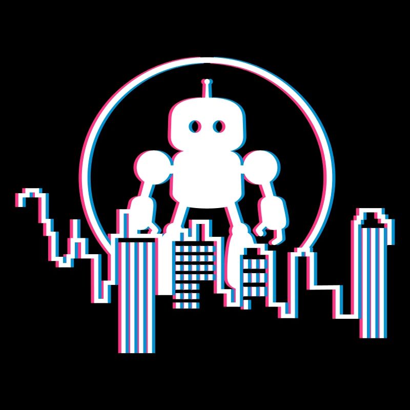 Robot City Skyline – 3D Sci-Fi Future Design