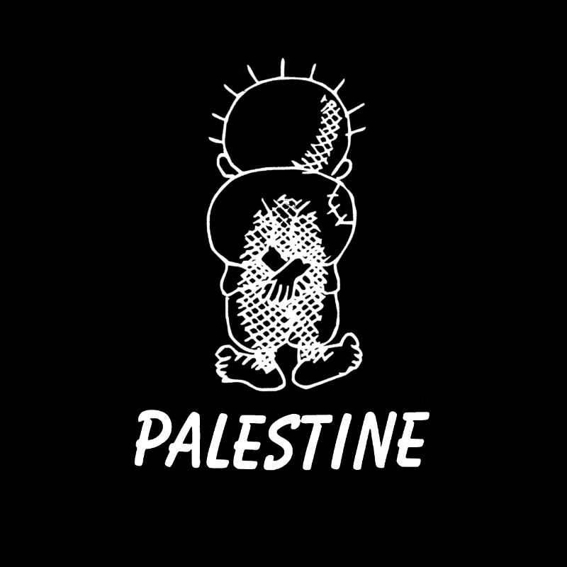 Handala looking to Palestine