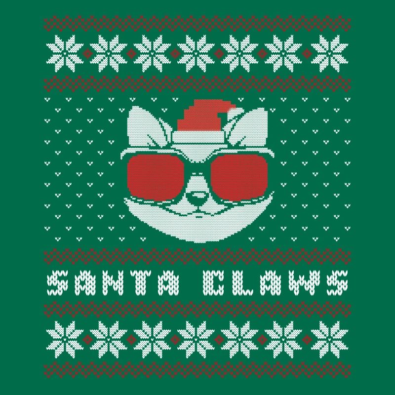 Pull de Noël laid chat Santa Claws