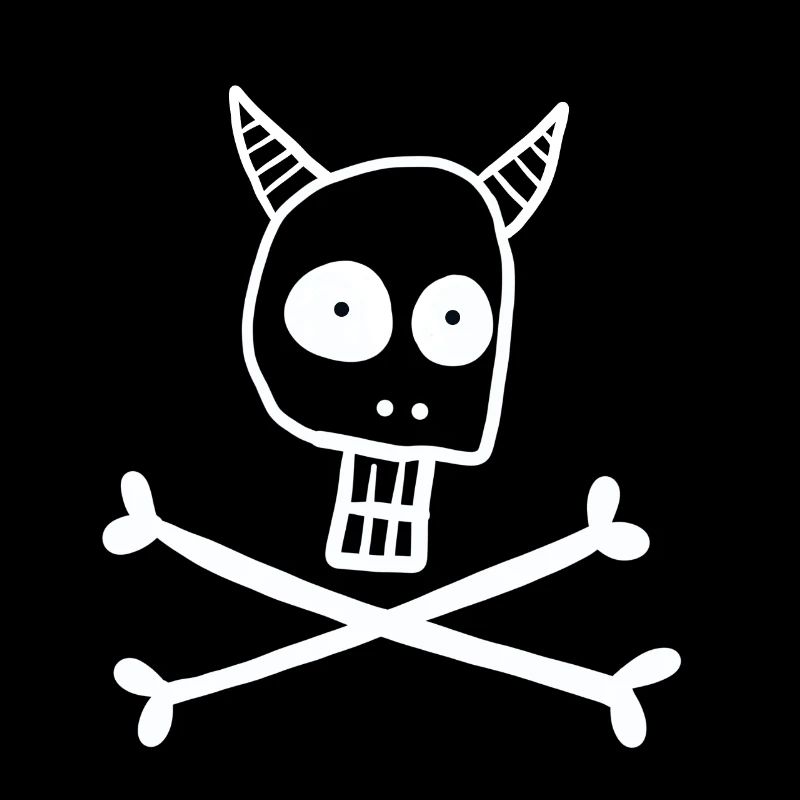 Skull with devil horns