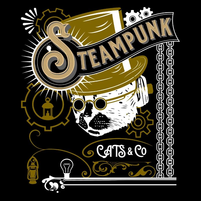 Conception Steampunk de chat victorien
