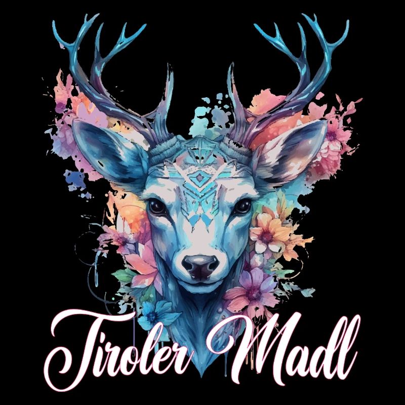 Tiroler Madl mit Hirsch
