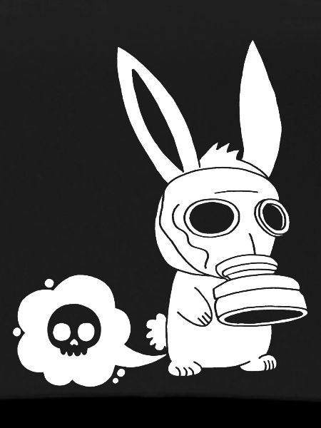 White rabbit farting