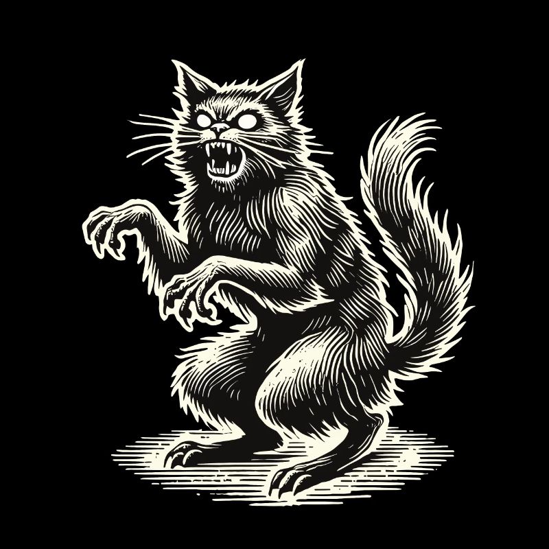 Terrible Chat Sorcière Chat d’horreur effrayant
