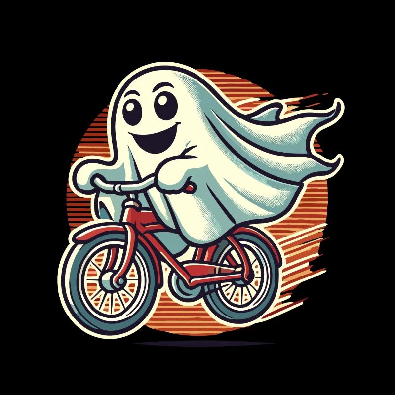 Bicycle Riding Ghost Funny Ghost