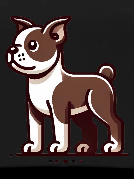 Cartoon Boston Terrier Graphic