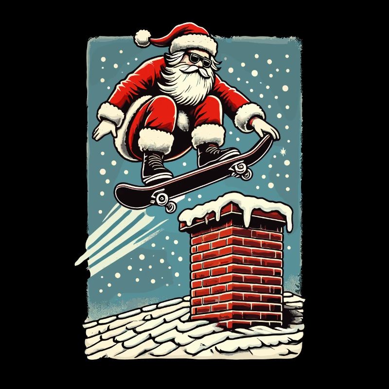 Planche à roulettes de Noël Cheminée du Père Noël