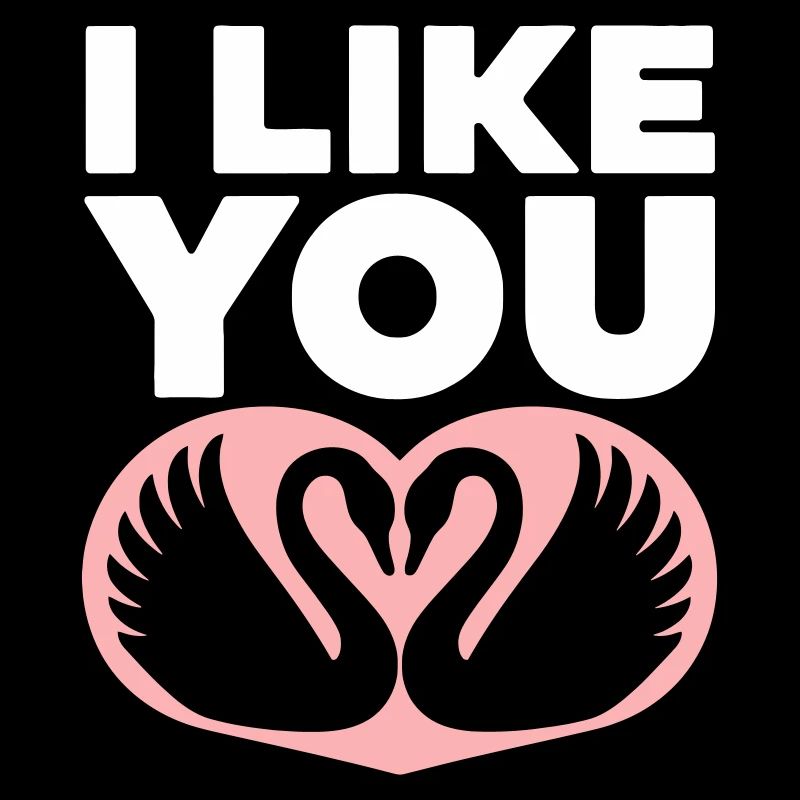 Romantisches Schwanenpaar mit I Like You