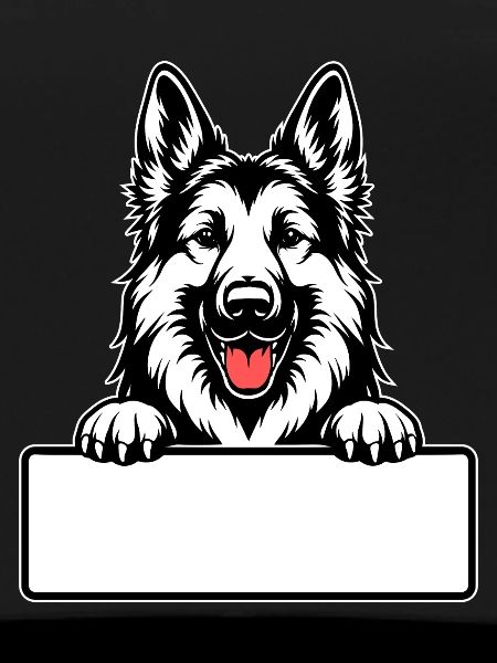  Deutscher Schäferhund mit Namensschild