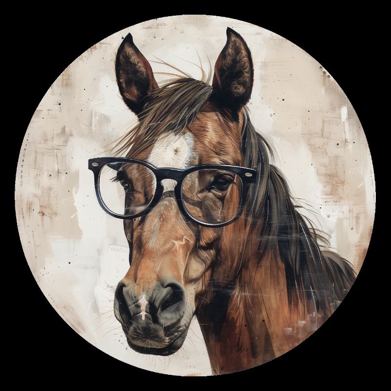 Cheval avec des lunettes
