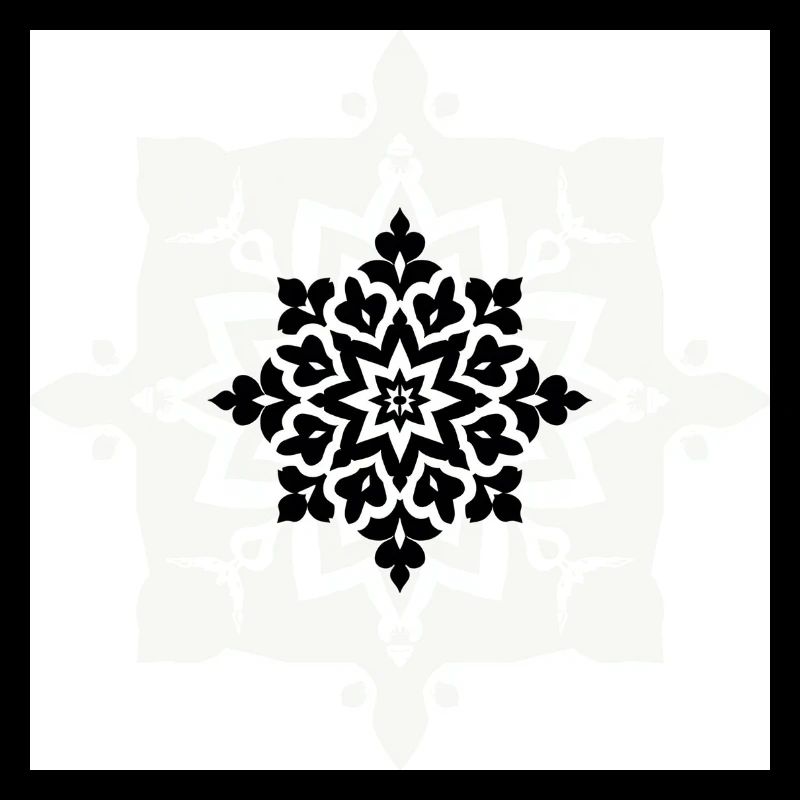 Intricate Black and White Mandala Pattern